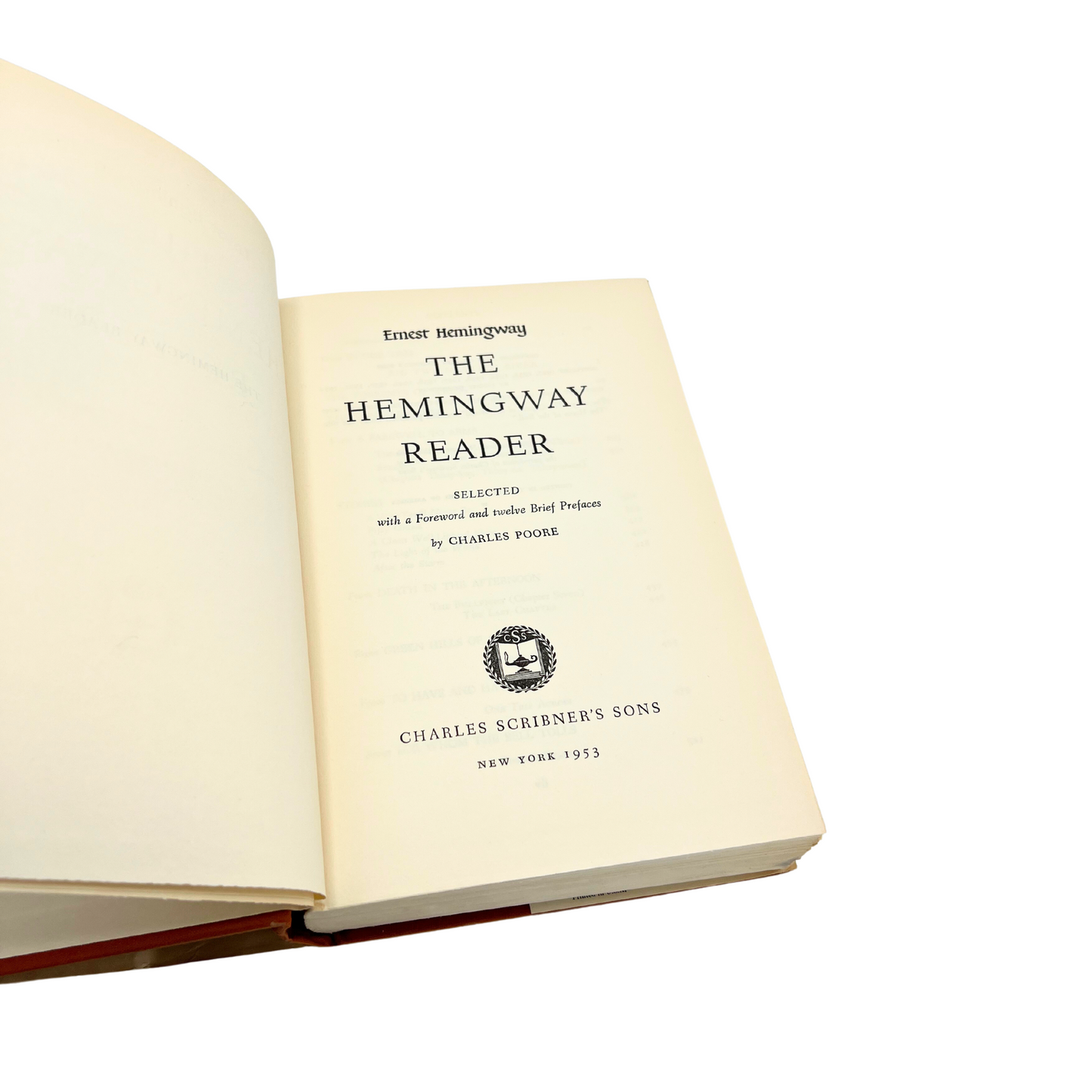 1953 hardcover book: The Hemingway Reader