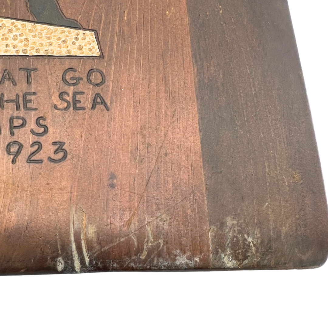 vintage Gloucester Fisherman's Memorial wood plaque
