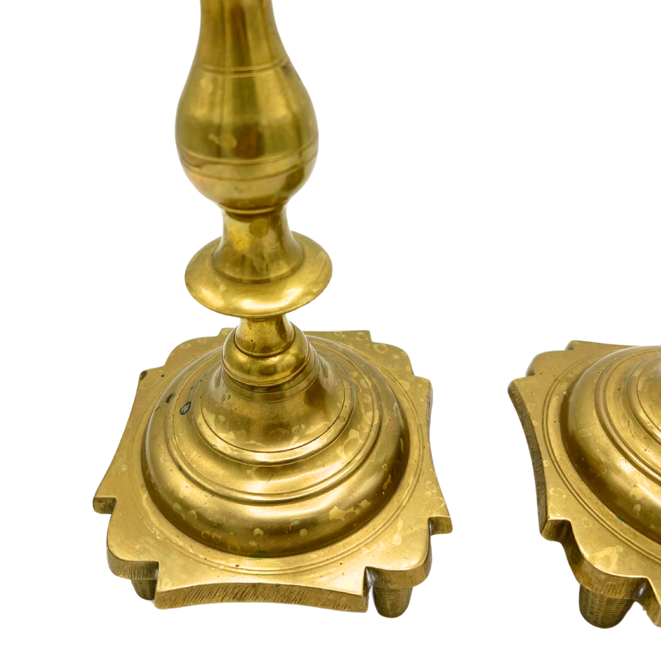 pair of vintage solid brass candlesticks