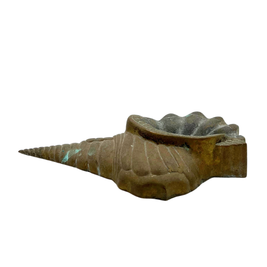 vintage brass shell dish