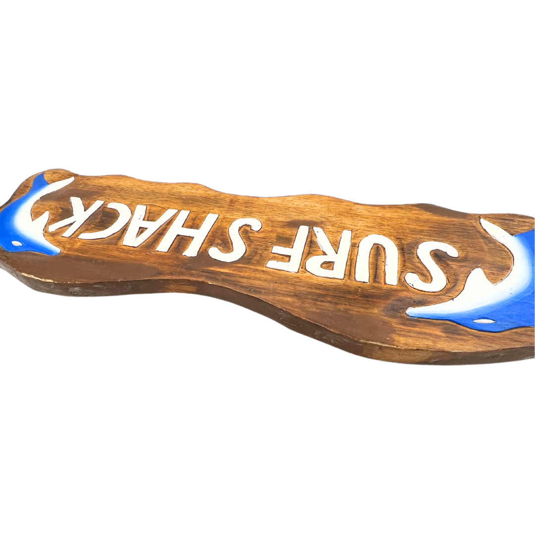 vintage wooden surf shack sign