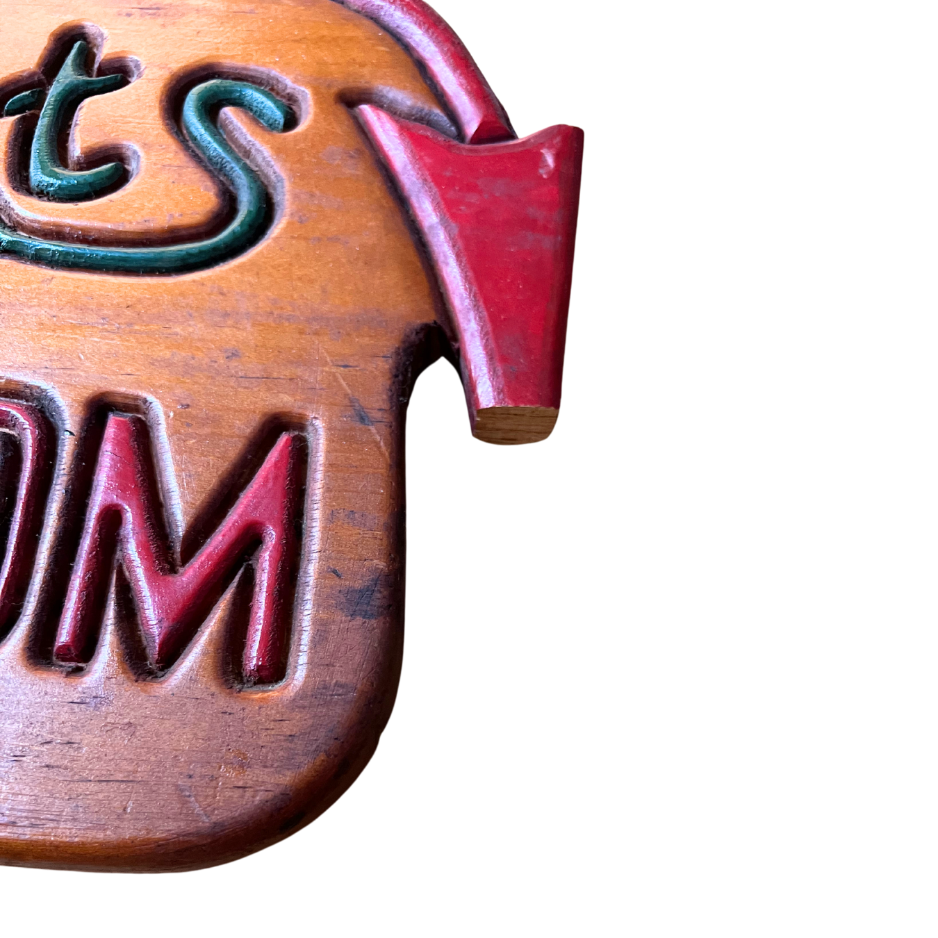 vintage wooden game room sign
