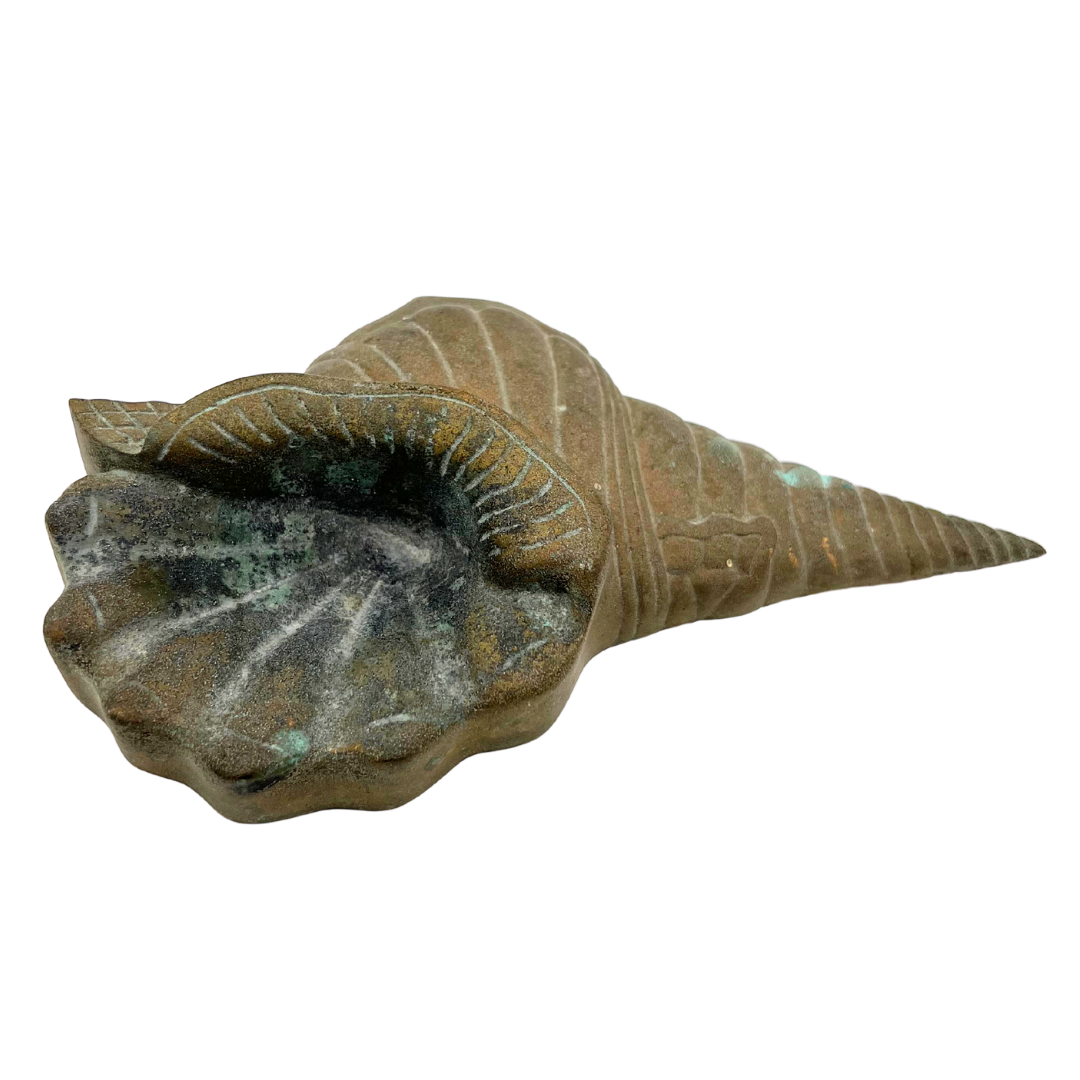 vintage brass shell dish