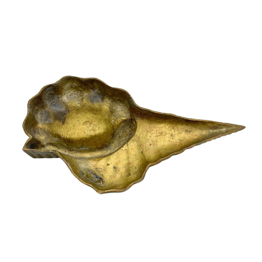 vintage brass shell dish