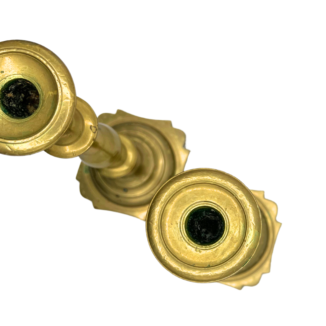 pair of vintage solid brass candlesticks