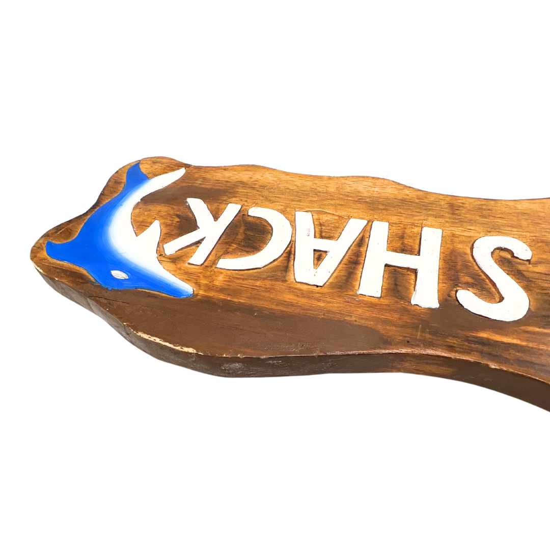vintage wooden surf shack sign