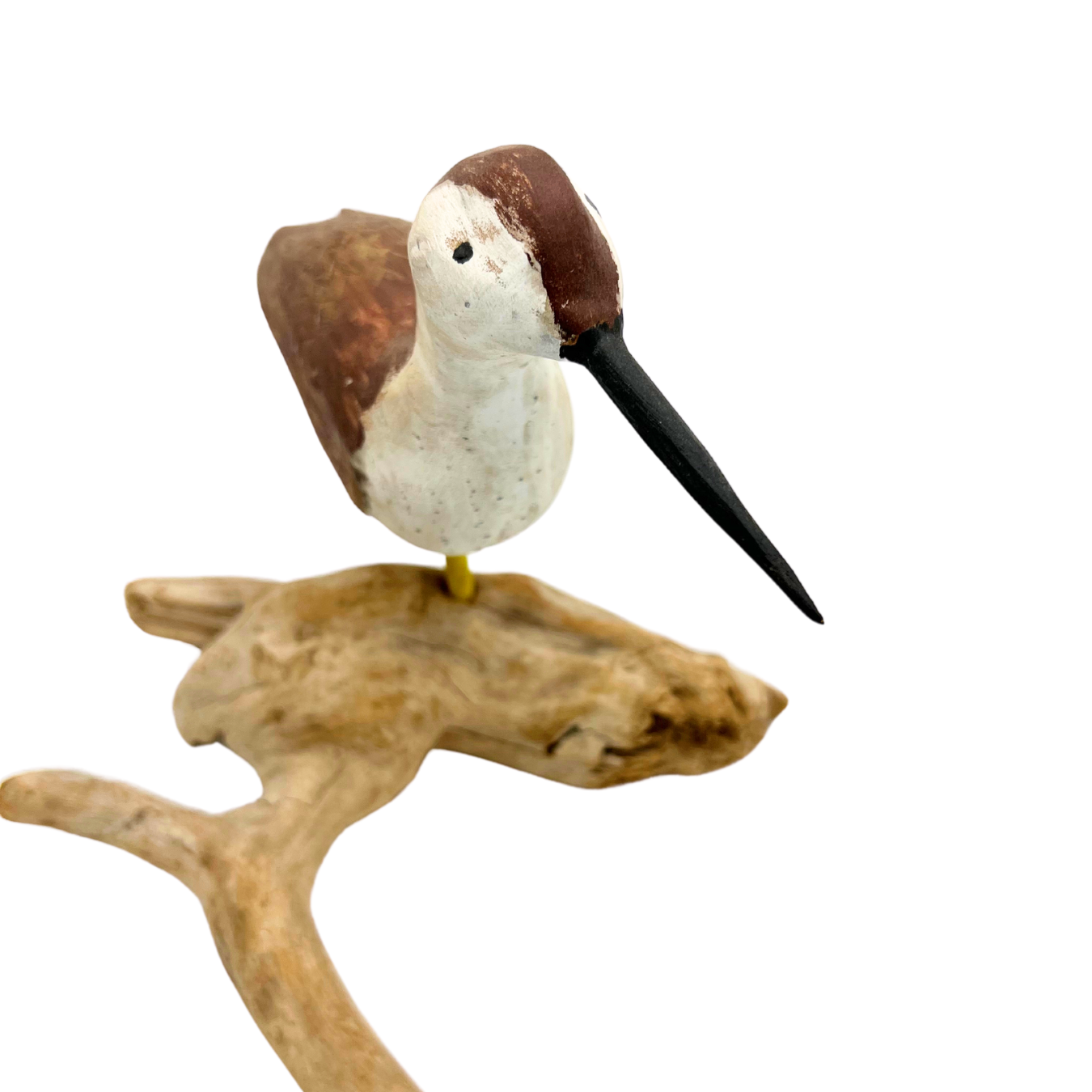 vintage shorebird on driftwood