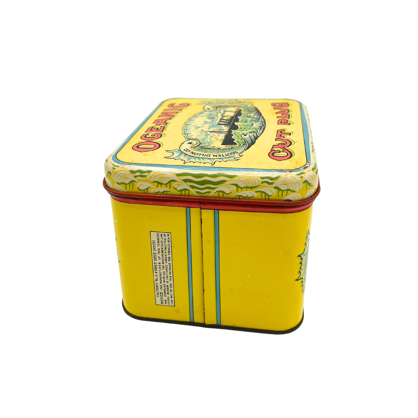 1970s Oceanic Cut Plug tobacco tin