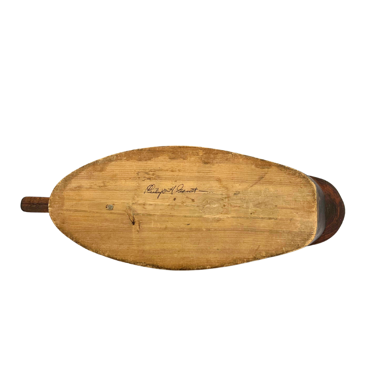 signed unpainted duck decoy