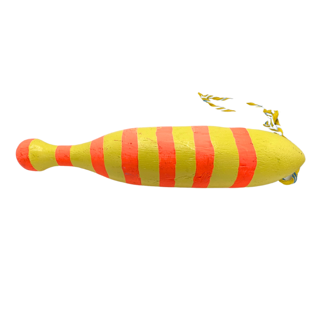painted vintage wooden buoy