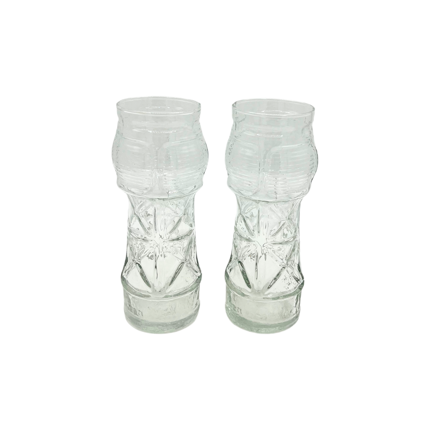 pair of vintage Red Lobster lighthouse glasses