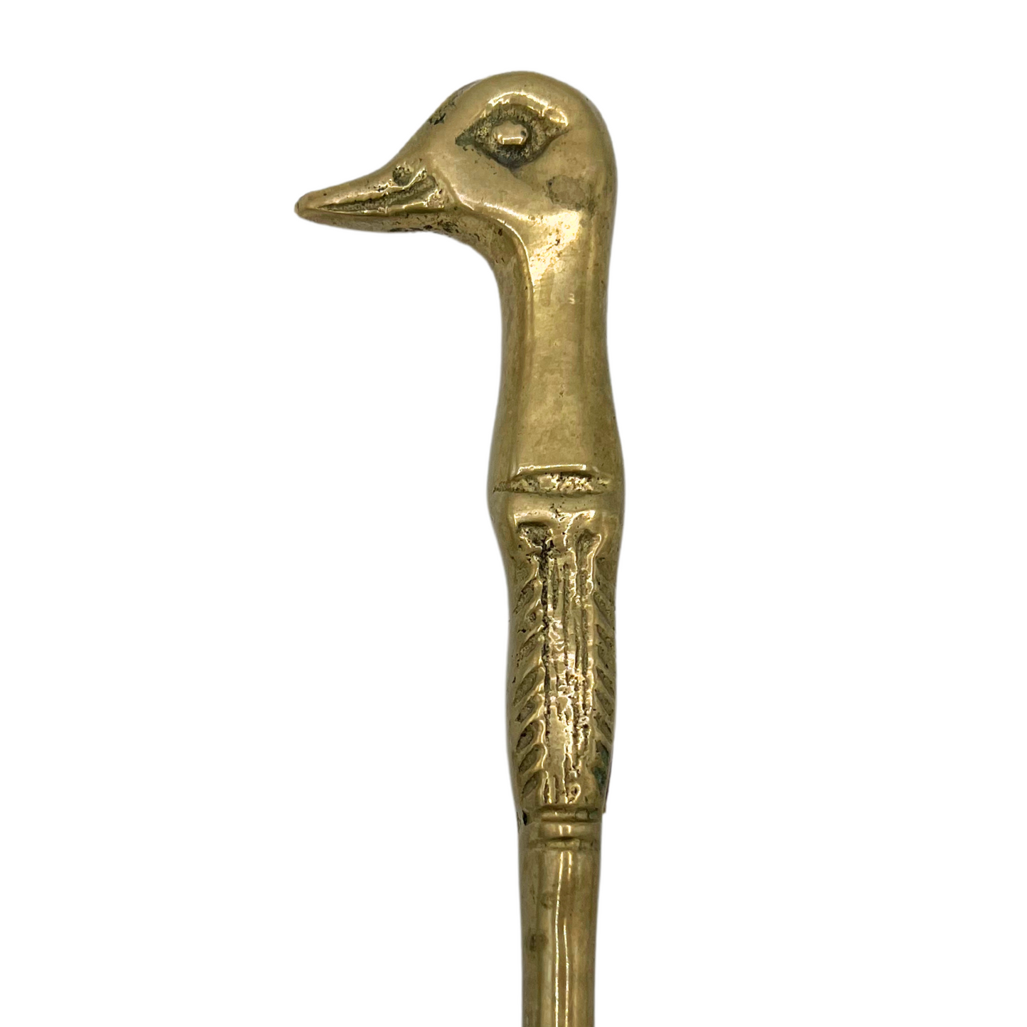 vintage brass duck shoehorn