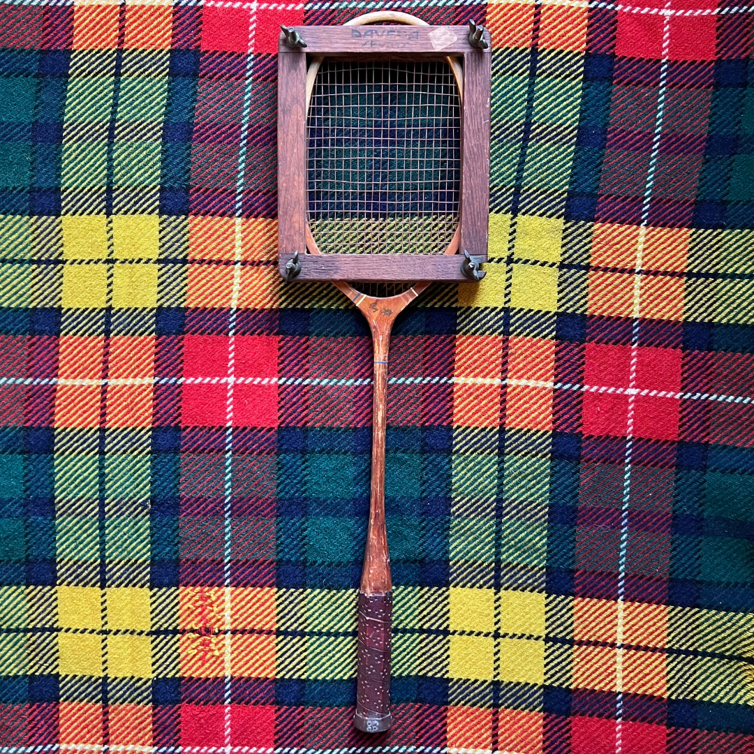 vintage Bancroft badminton racquet with wooden frame