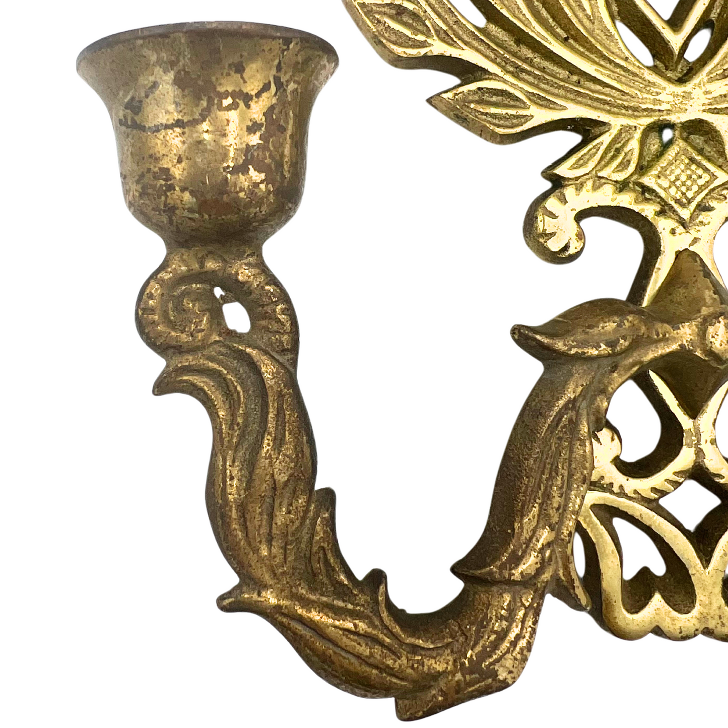 pair of vintage brass federal eagle candle sconces