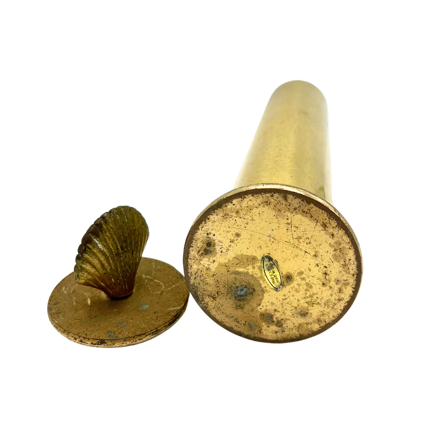 vintage brass shell match holder