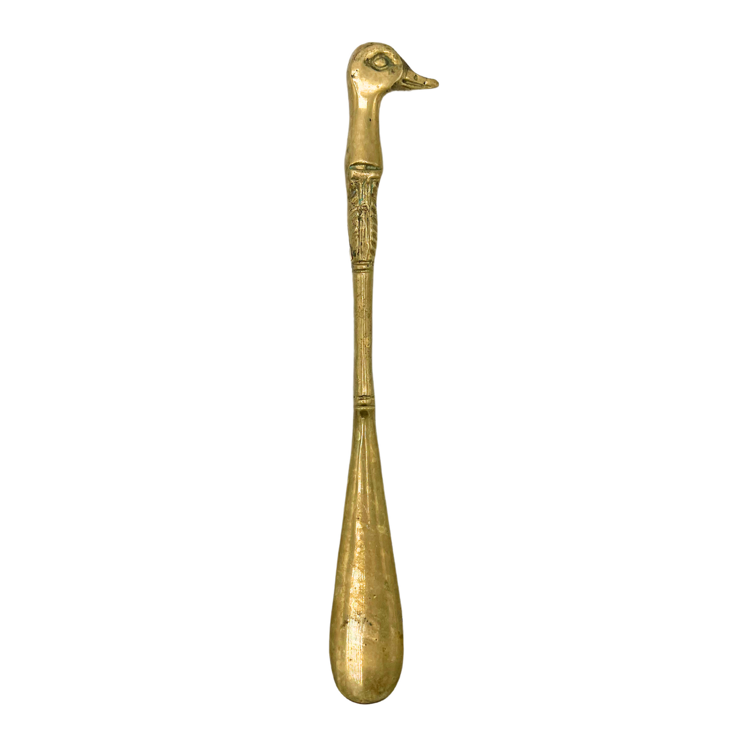 vintage brass duck shoehorn