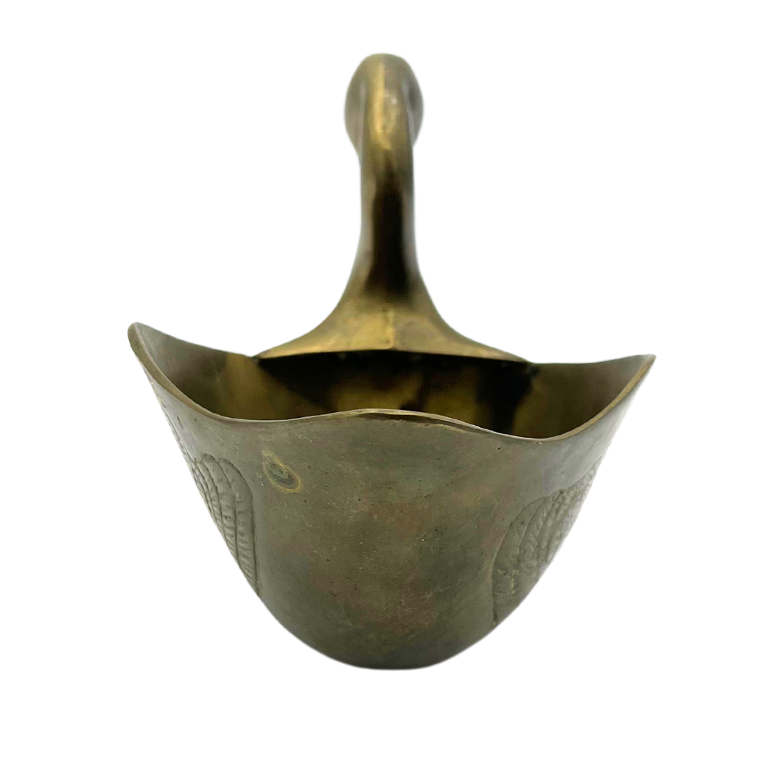 vintage brass swan dish