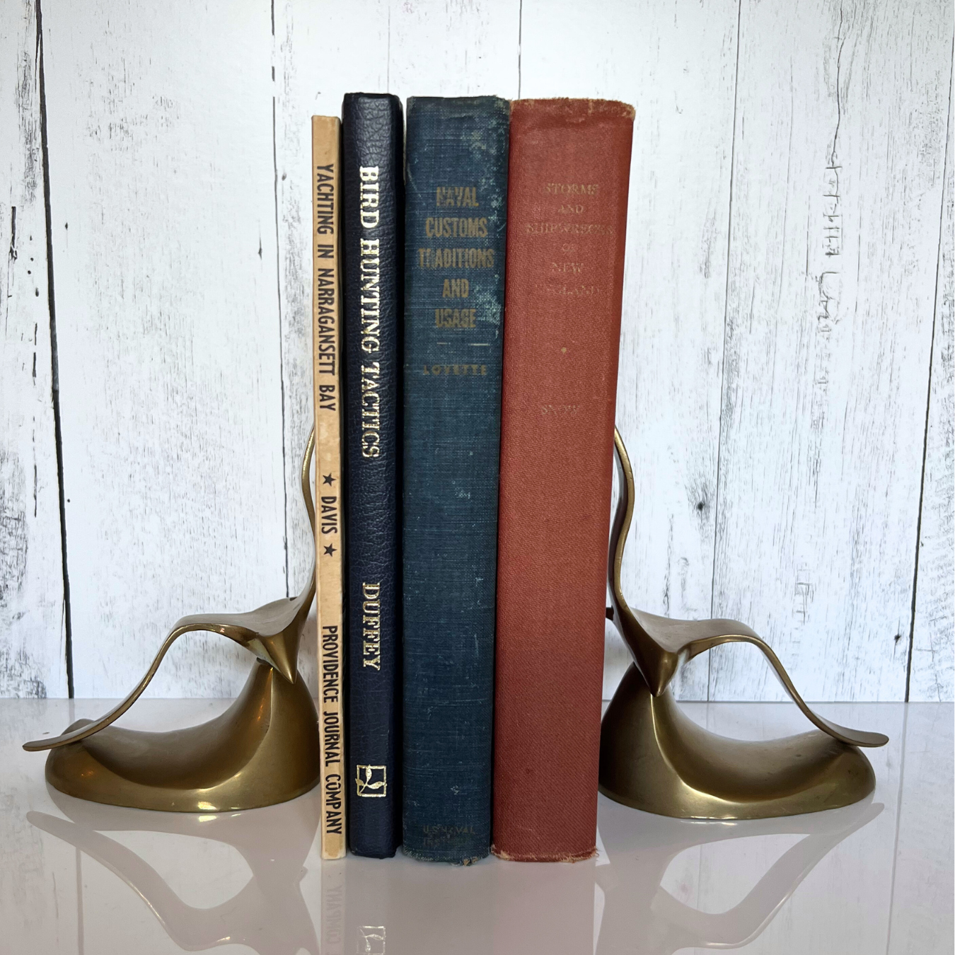 vintage brass gull bookends