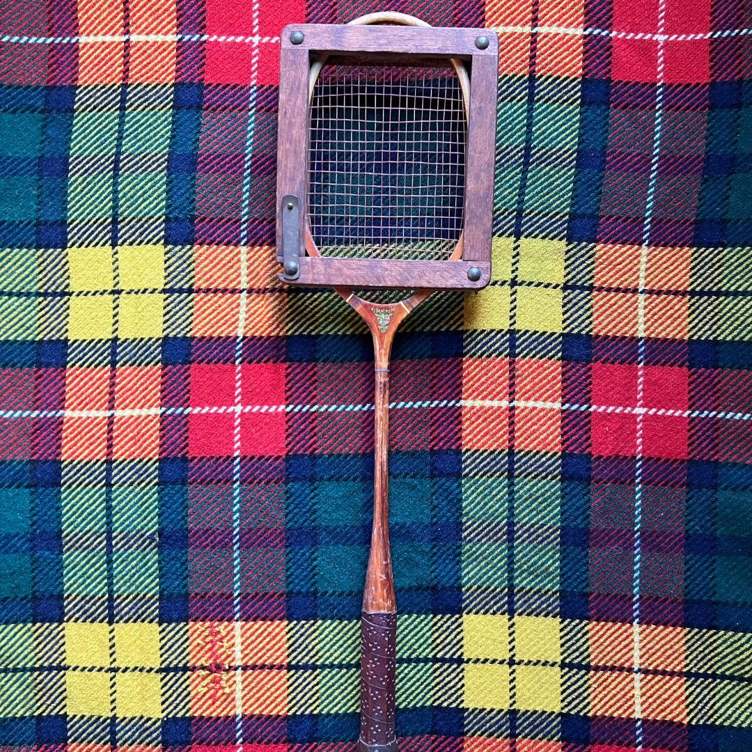 vintage Bancroft badminton racquet with wooden frame