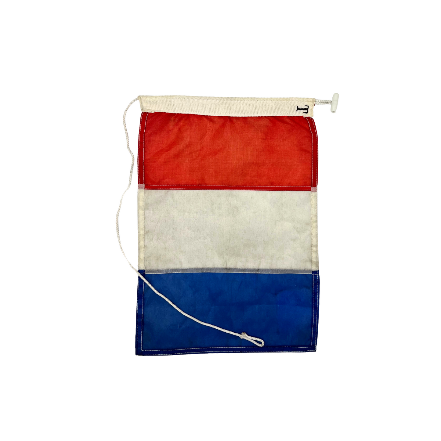 vintage nylon nautical signal flag - letter T