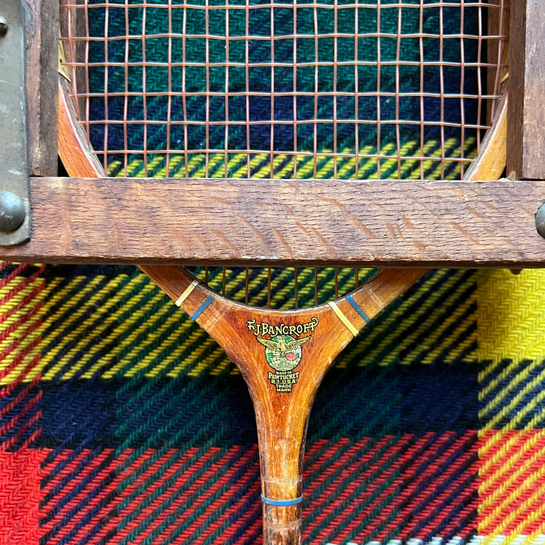 vintage Bancroft badminton racquet with wooden frame