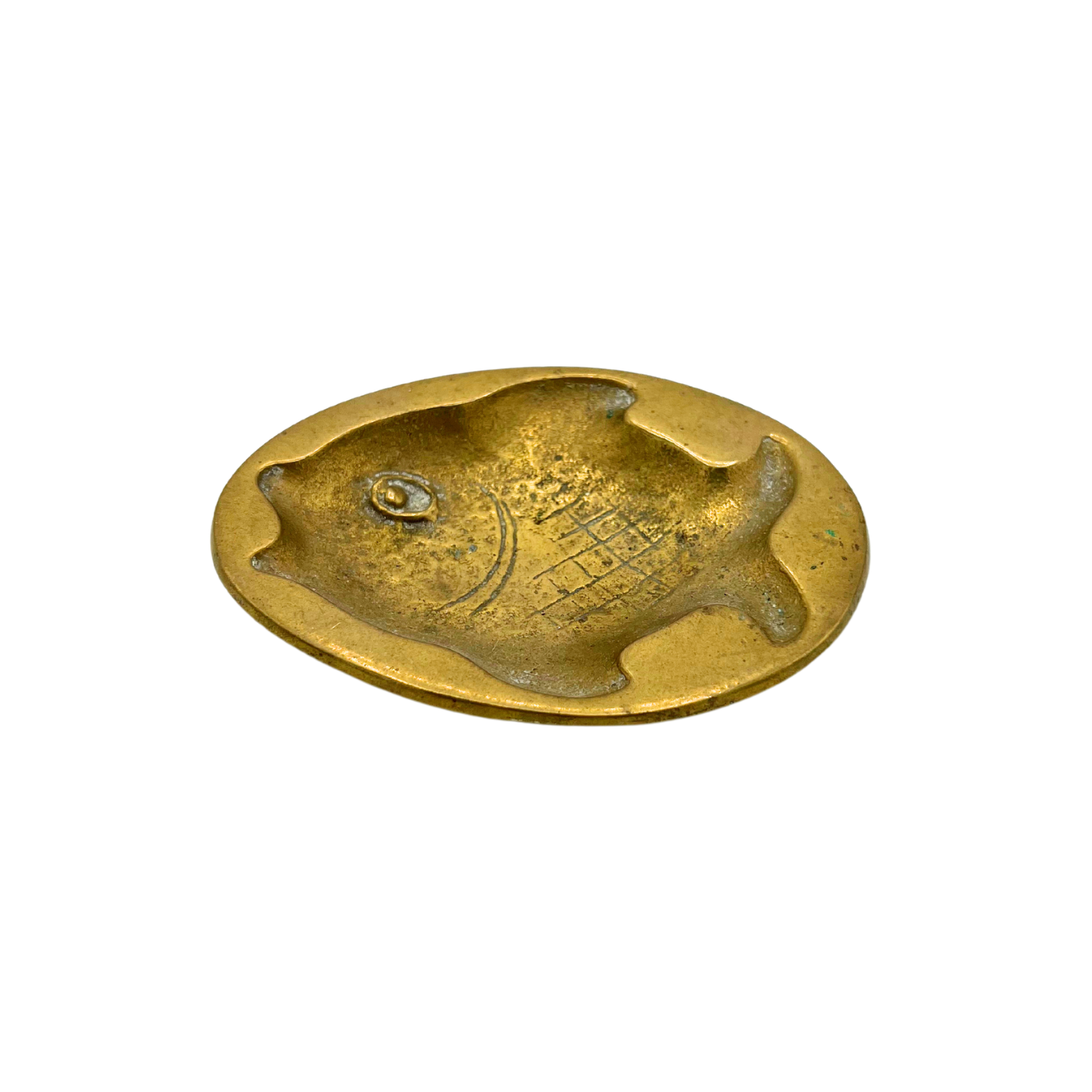 small vintage brass fish dish