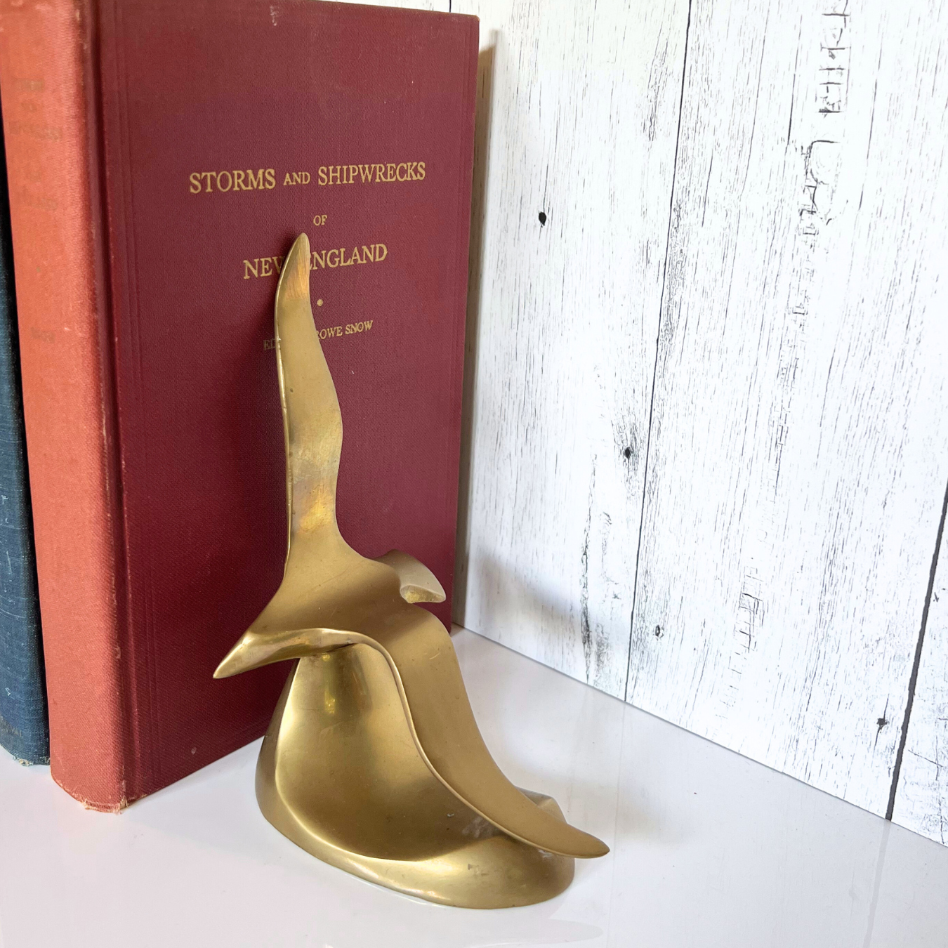 vintage brass gull bookends