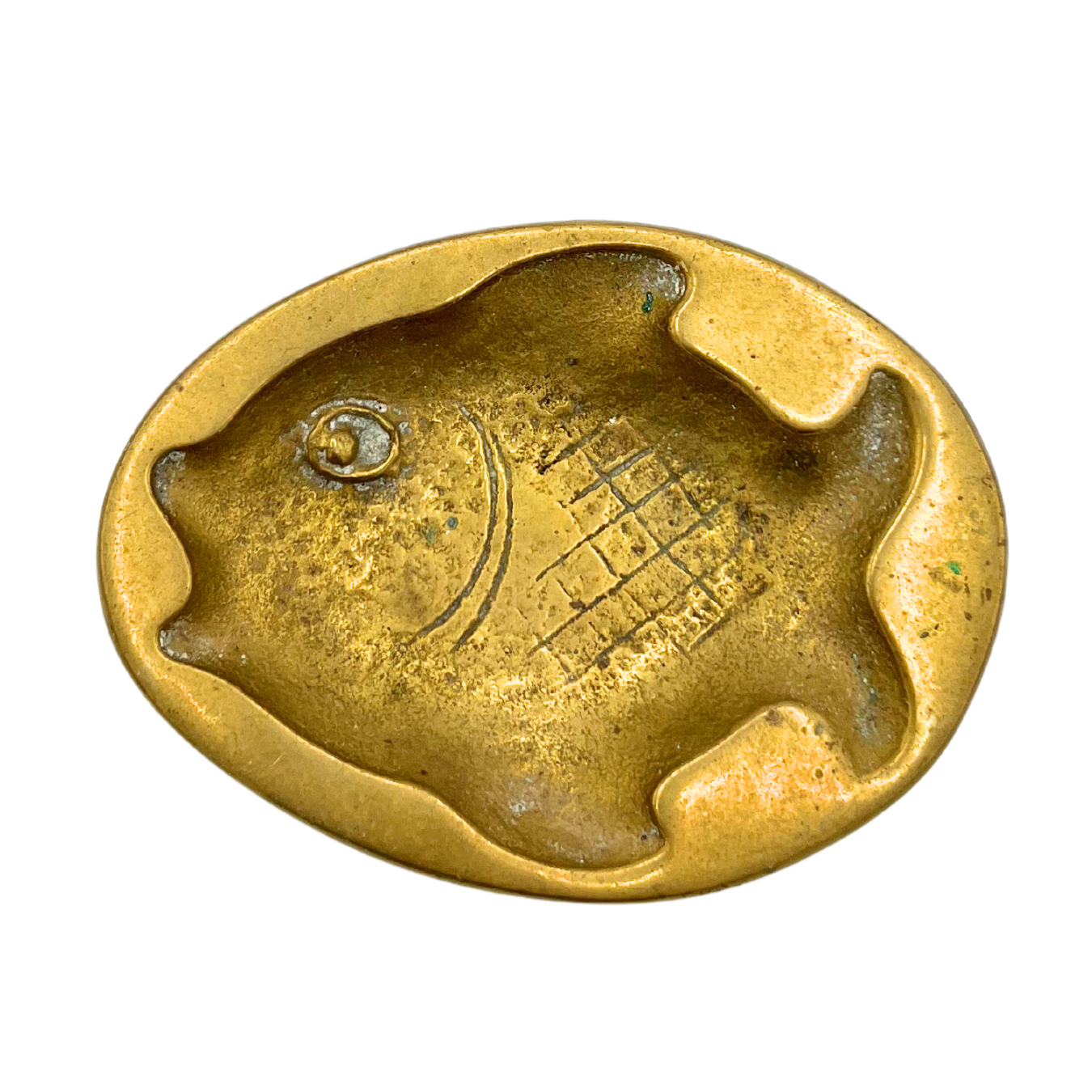 small vintage brass fish dish