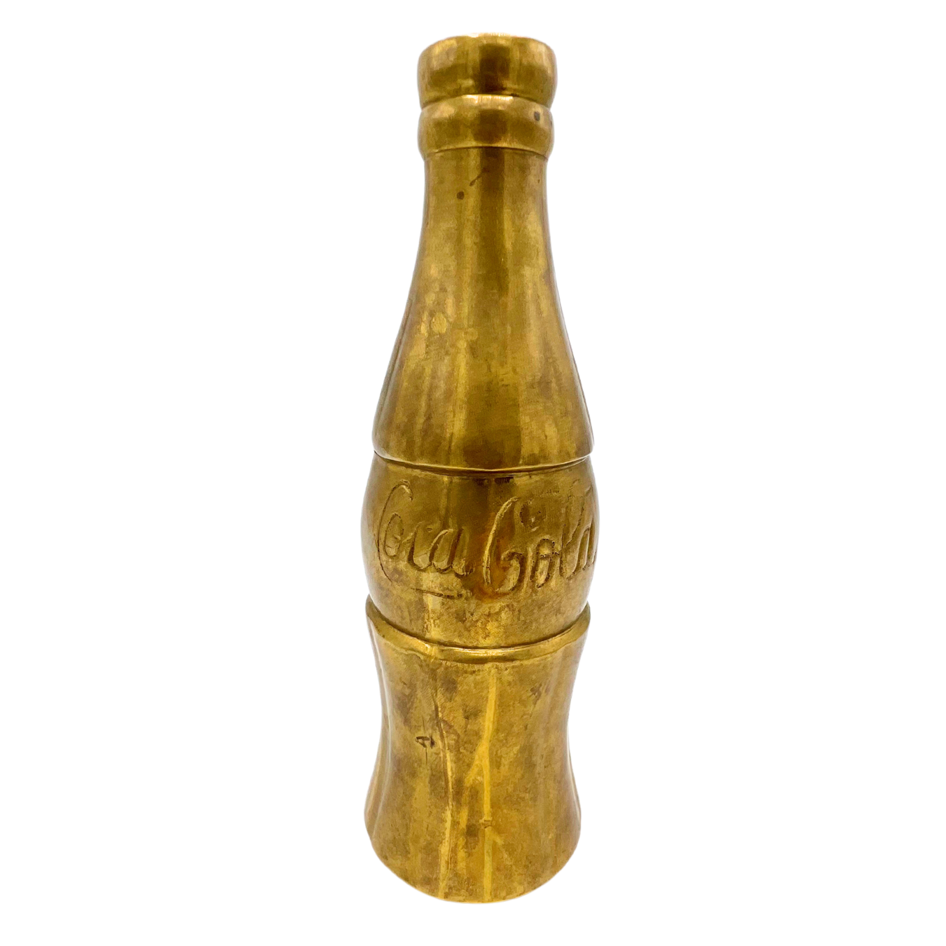 vintage brass Coca-Cola bottle