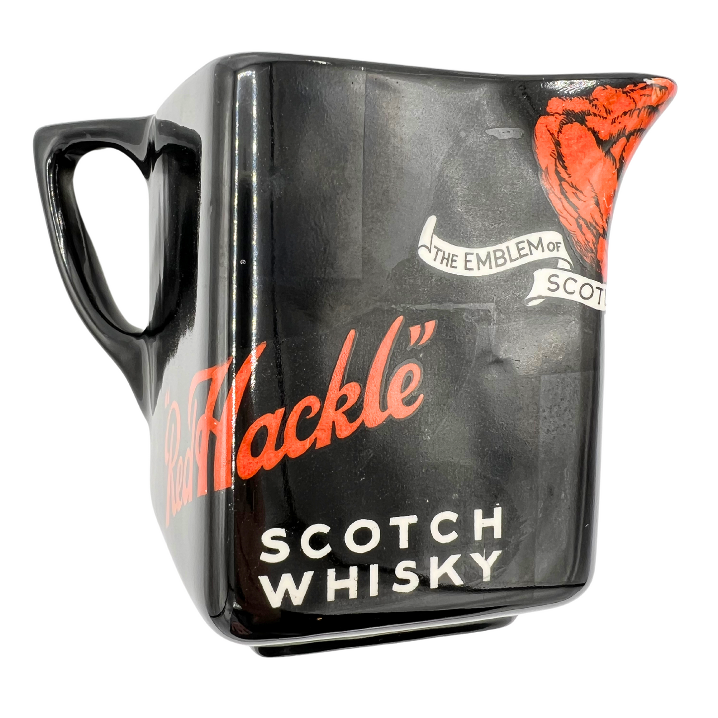 vintage Red Hackle scotch whiskey pitcher