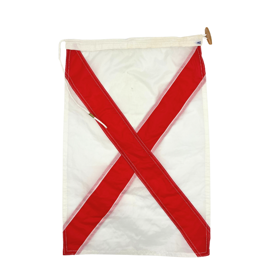 salvaged nautical signal flag - letter V