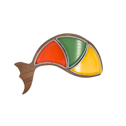 mid-century modern fish snack dish