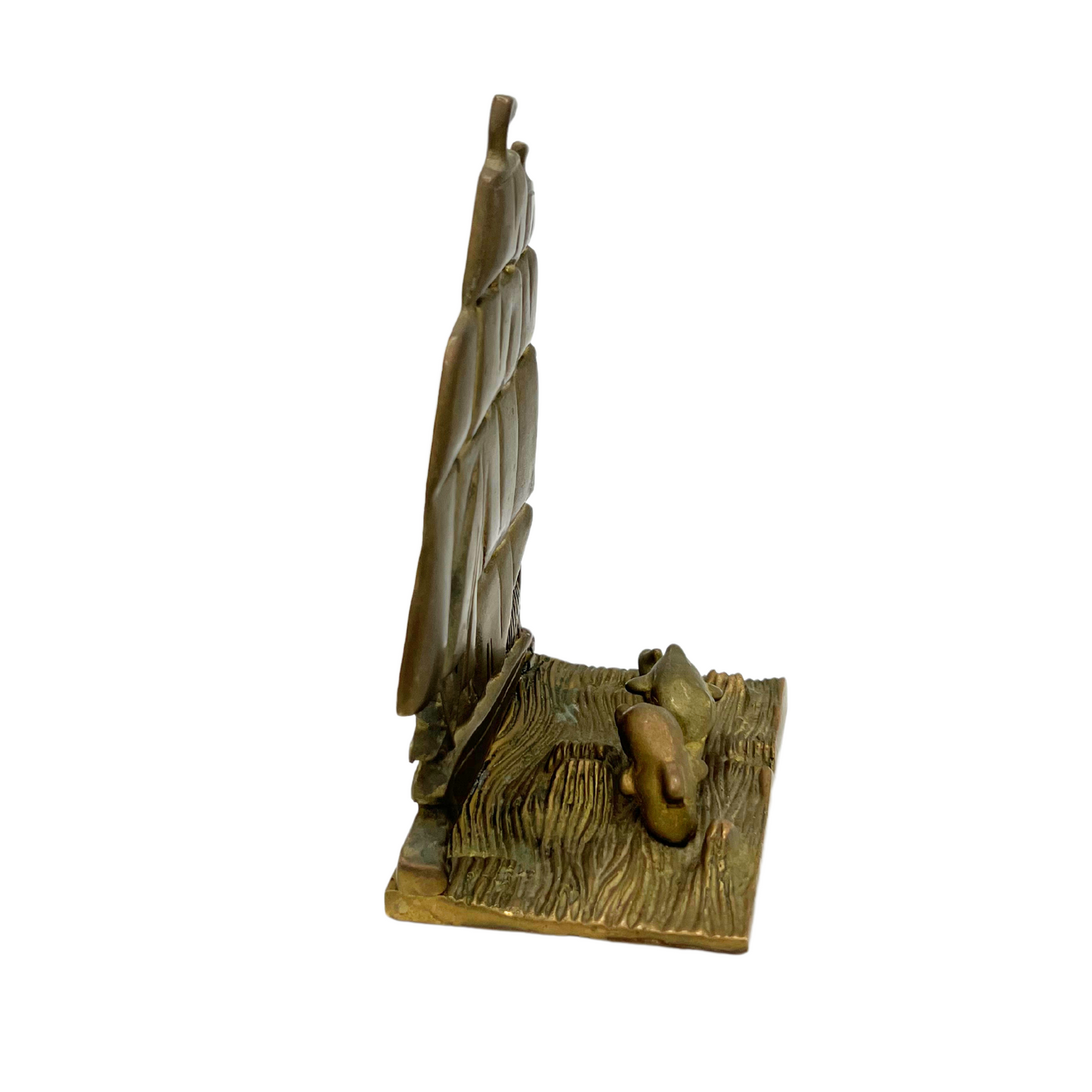 vintage brass ship bookend