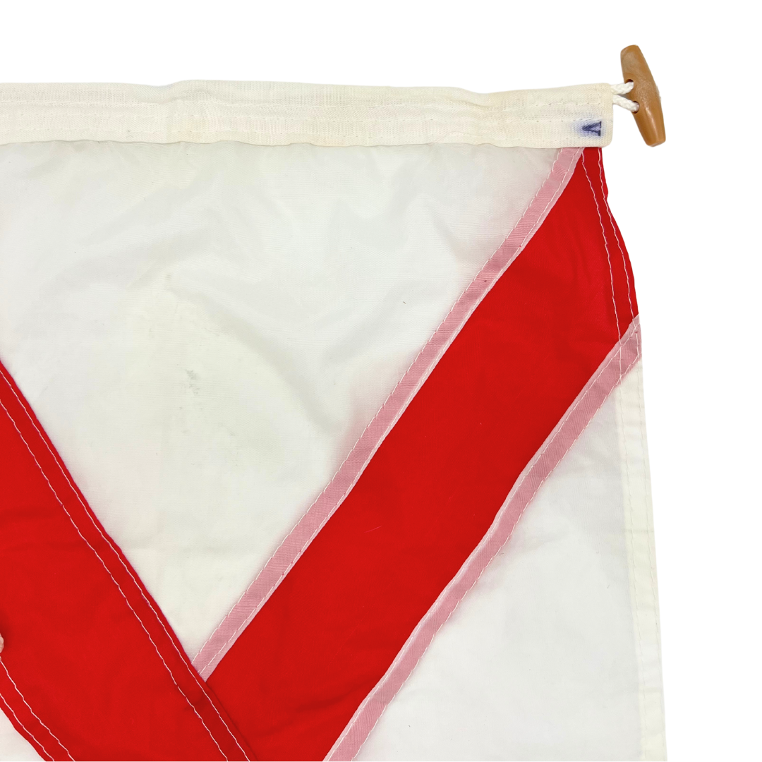 salvaged nautical signal flag - letter V