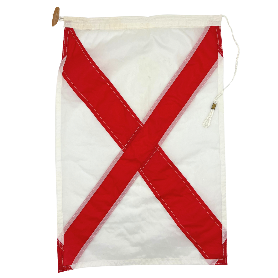 salvaged nautical signal flag - letter V