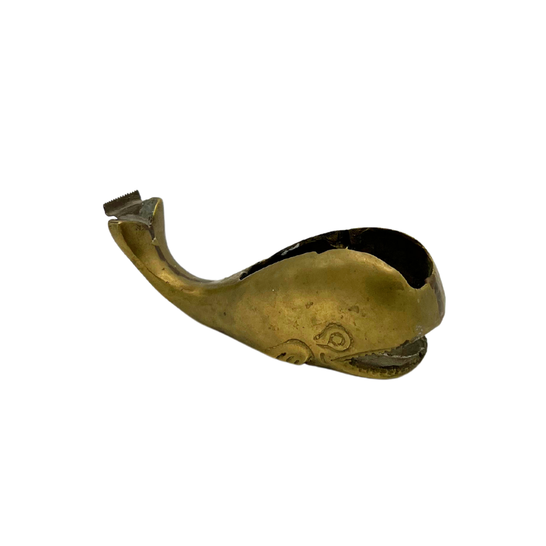 vintage brass whale tape dispenser