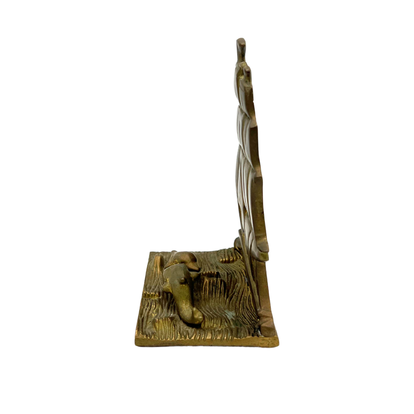 vintage brass ship bookend