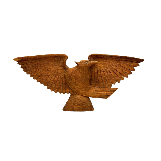 vintage carved wooden eagle wall hanging