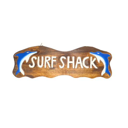 vintage wooden surf shack sign