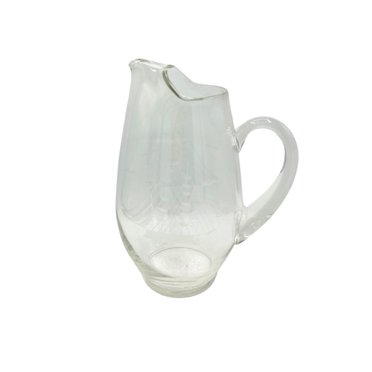 vintage etched ships pitcher
