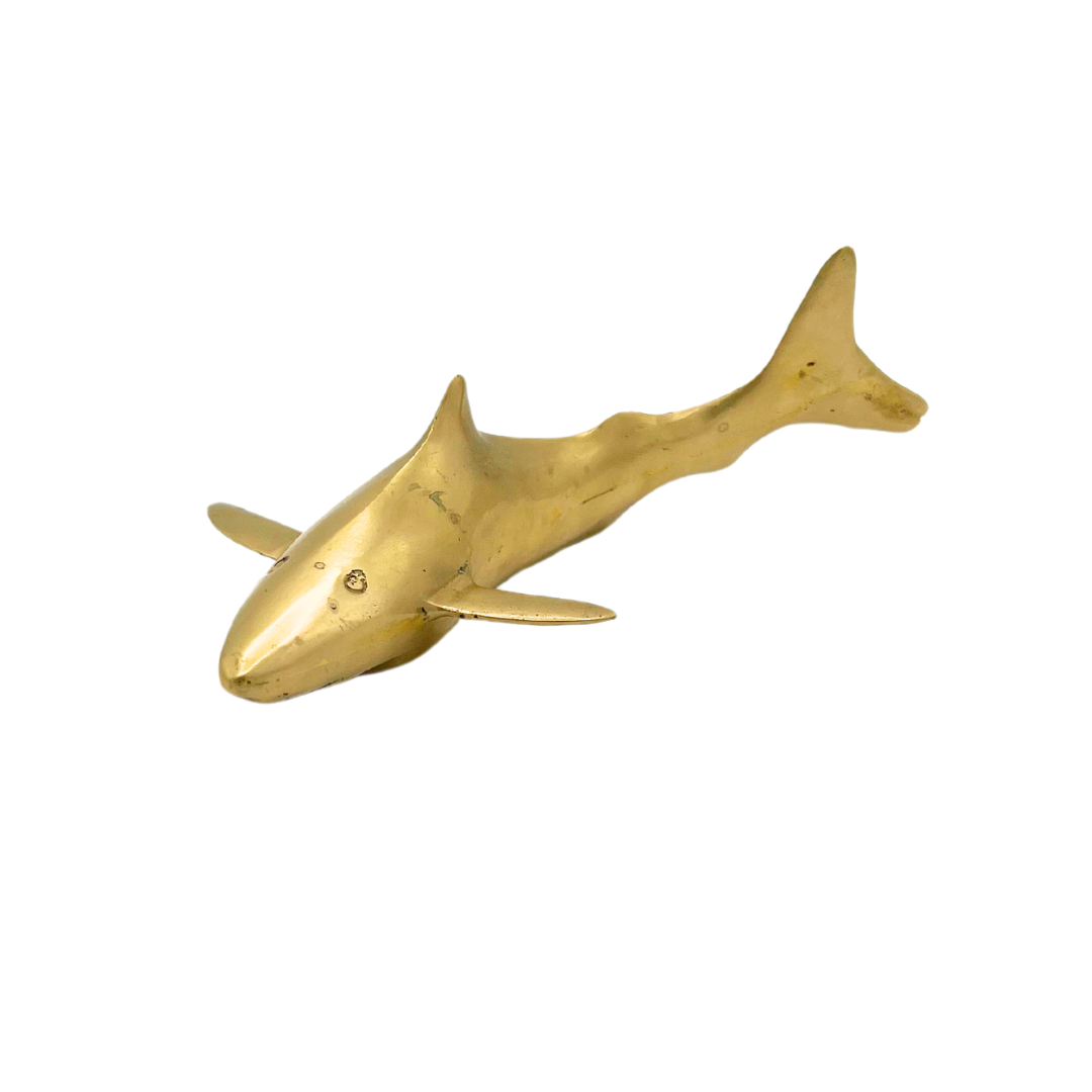 vintage brass shark