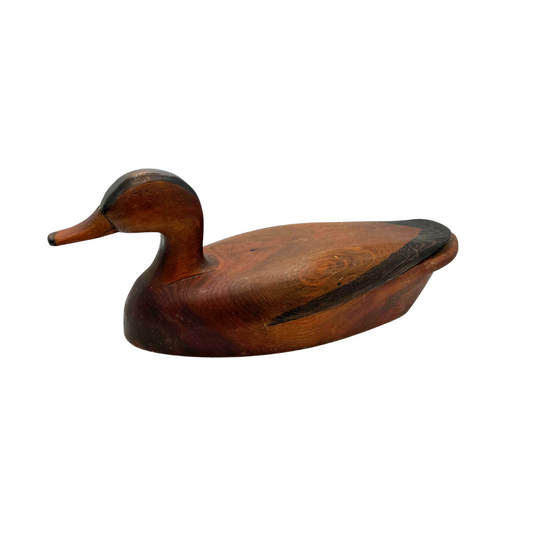 signed unpainted duck decoy