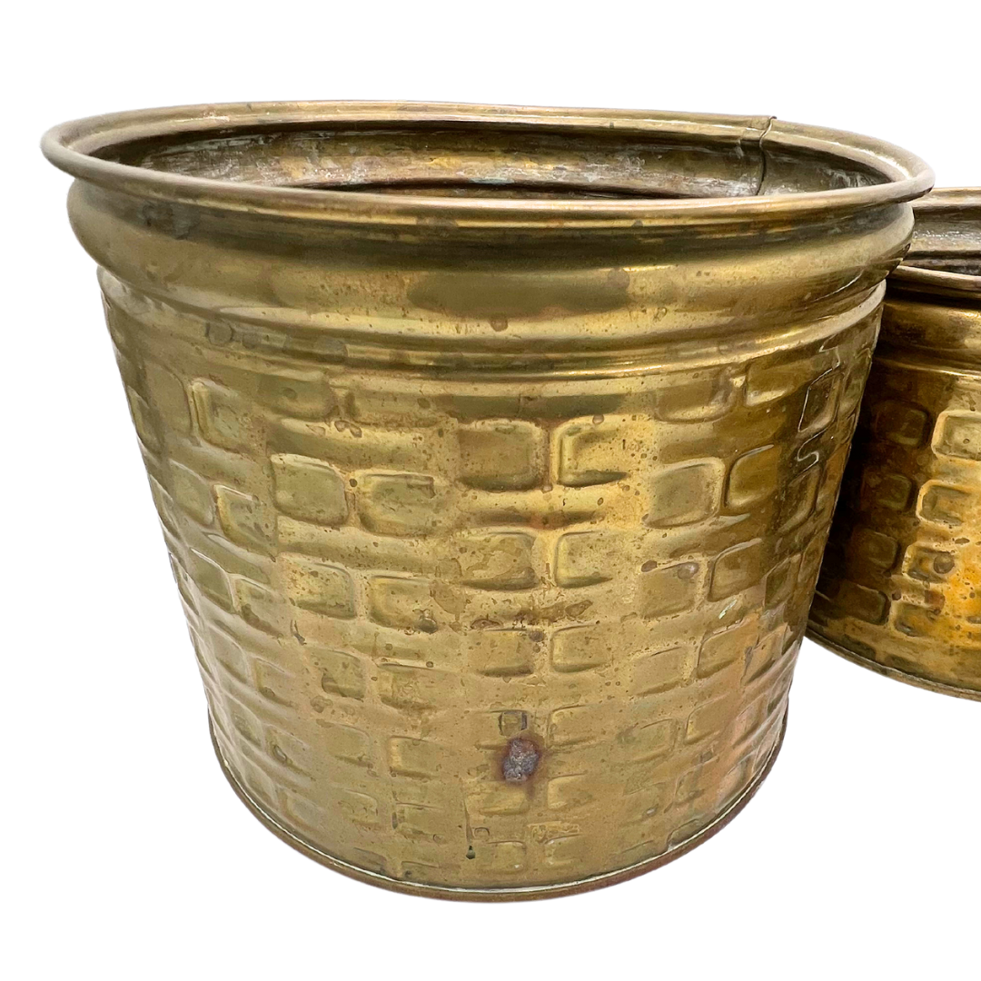 set of 4 vintage brass Nijhof Zevenaar pots