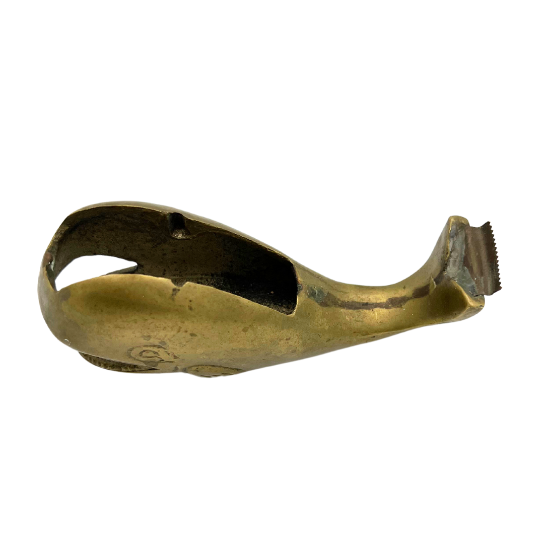 vintage brass whale tape dispenser