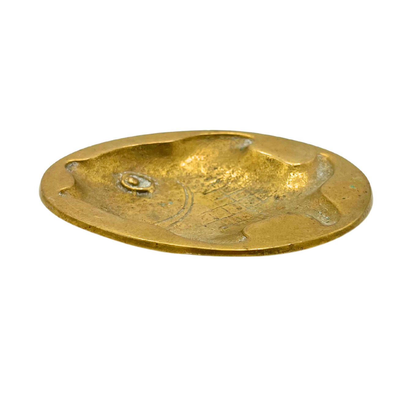 small vintage brass fish dish