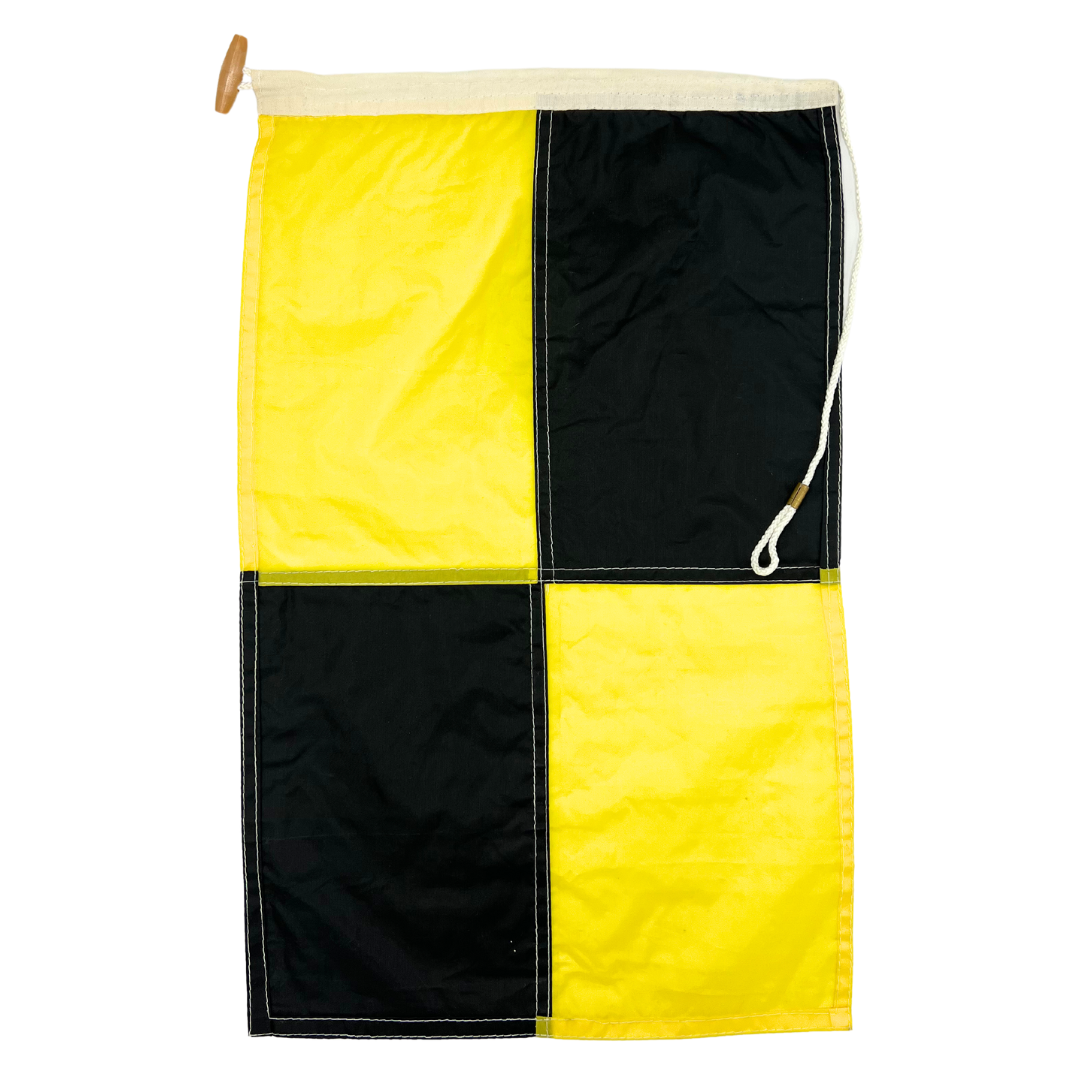 salvaged nautical signal flag - letter L