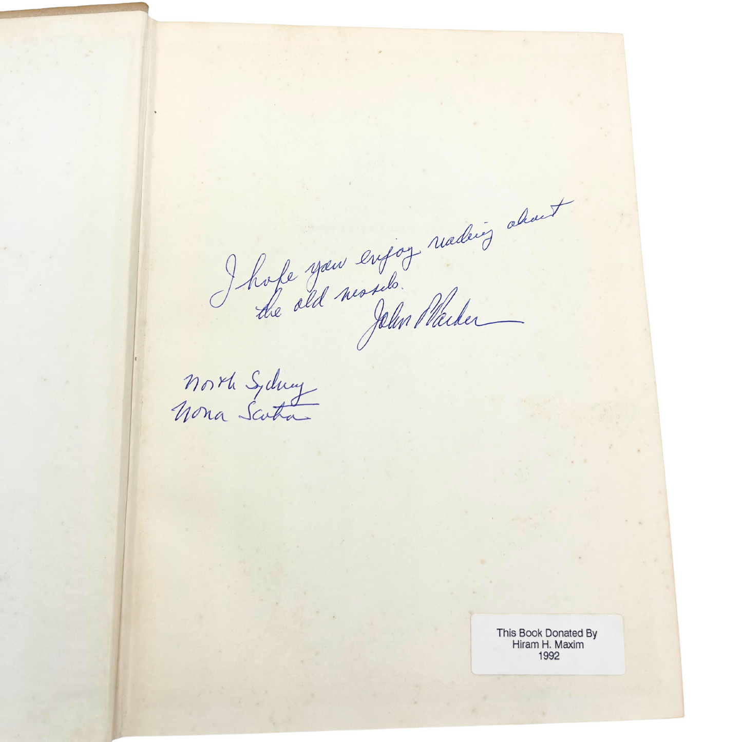 1960 book: Sails of the Maritimes (signed copy)