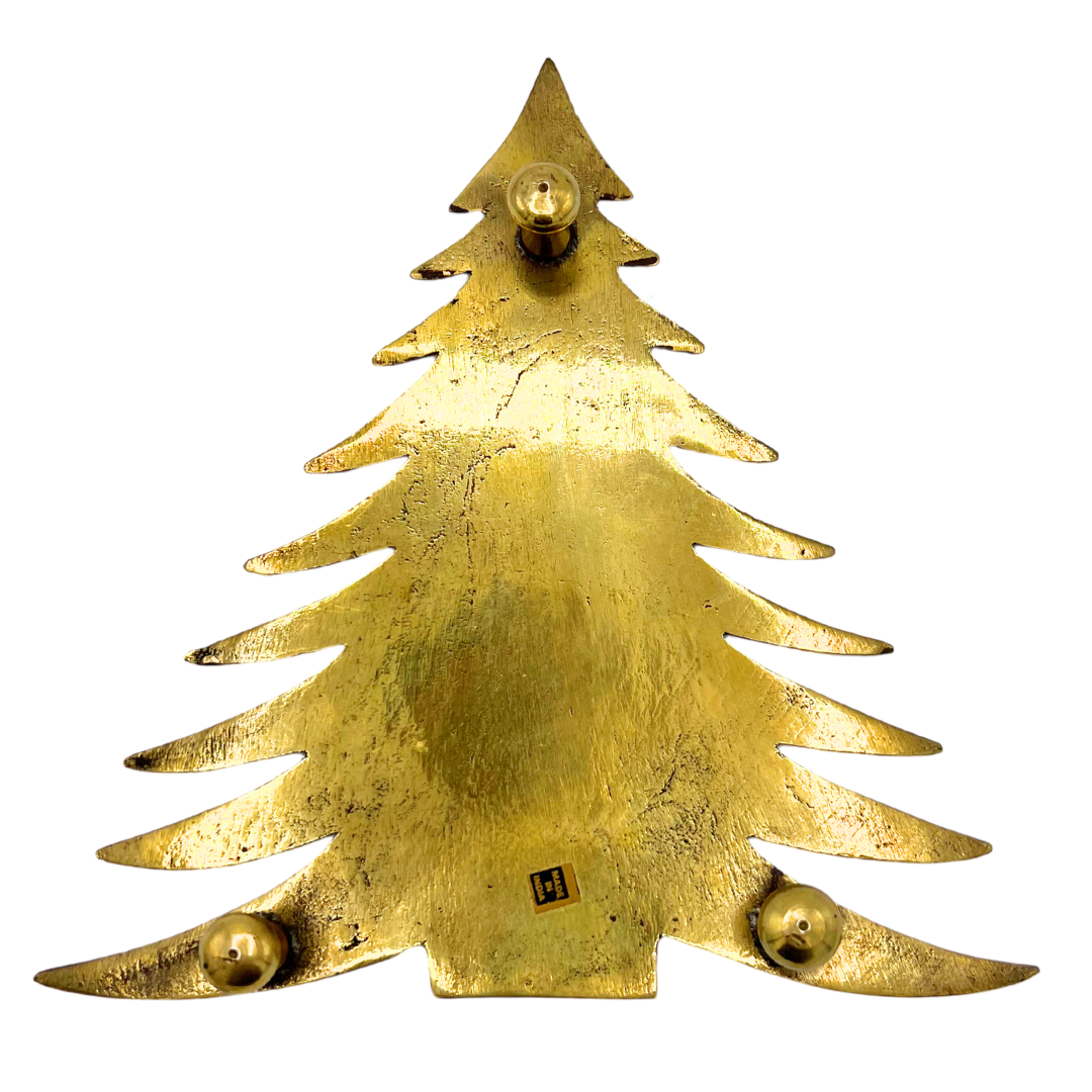 vintage brass Christmas tree trivet