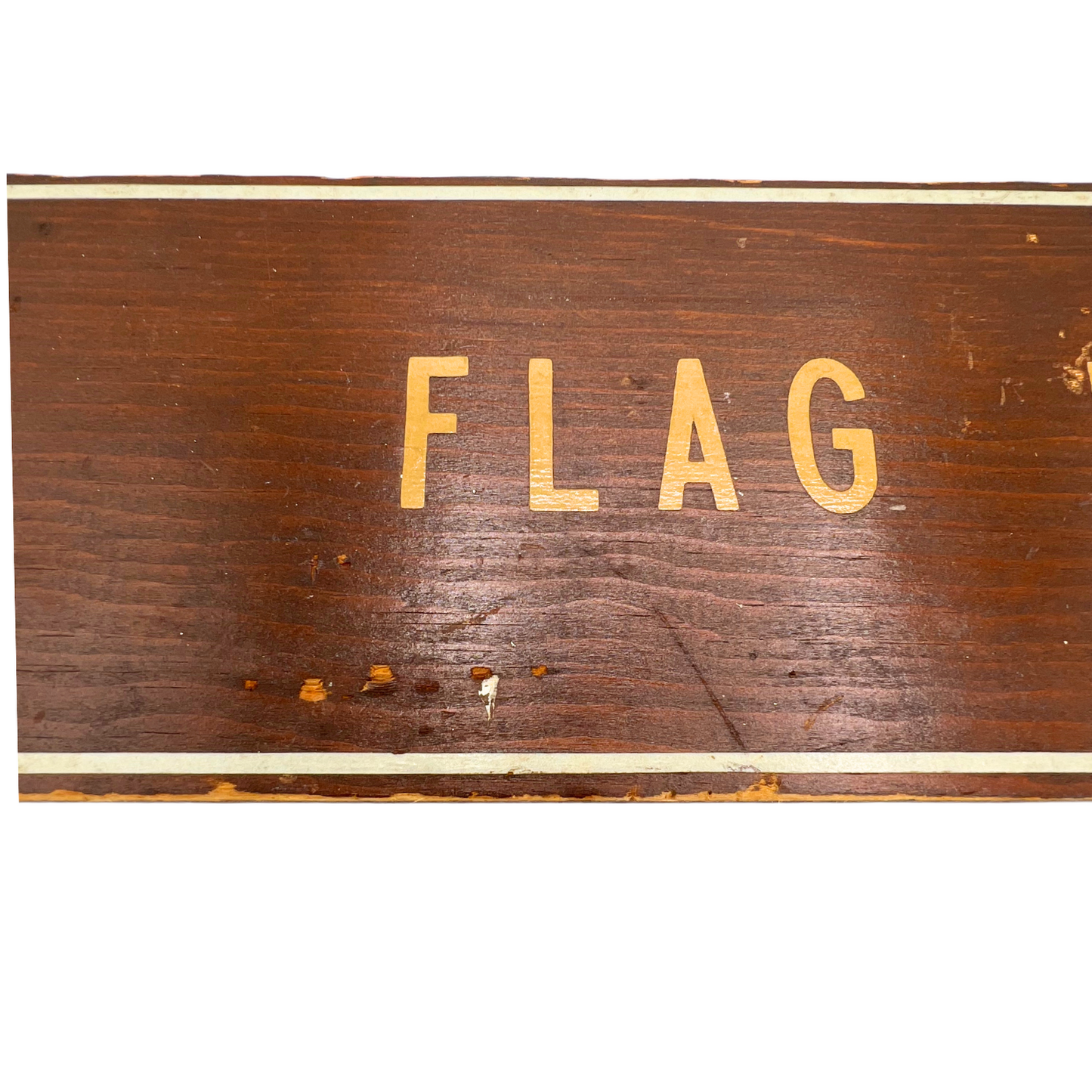 salvaged wooden Flag Locker sign