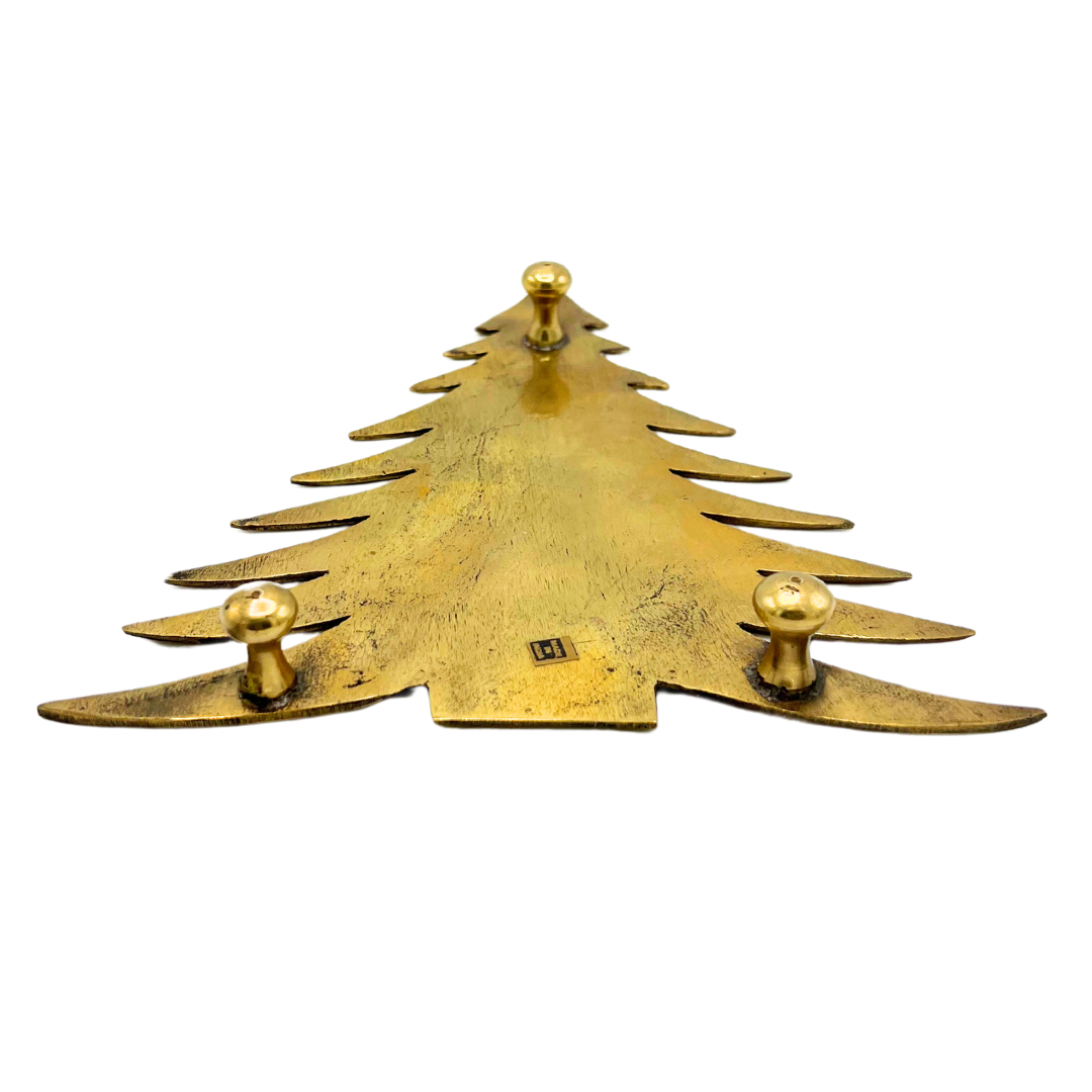 vintage brass Christmas tree trivet